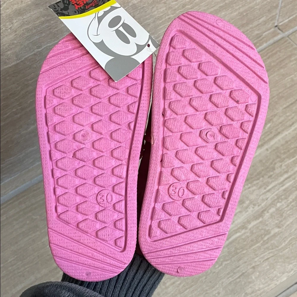 Disney Minnie Mouse NWT Sz 12-13 Pink Kids Slide Sandals